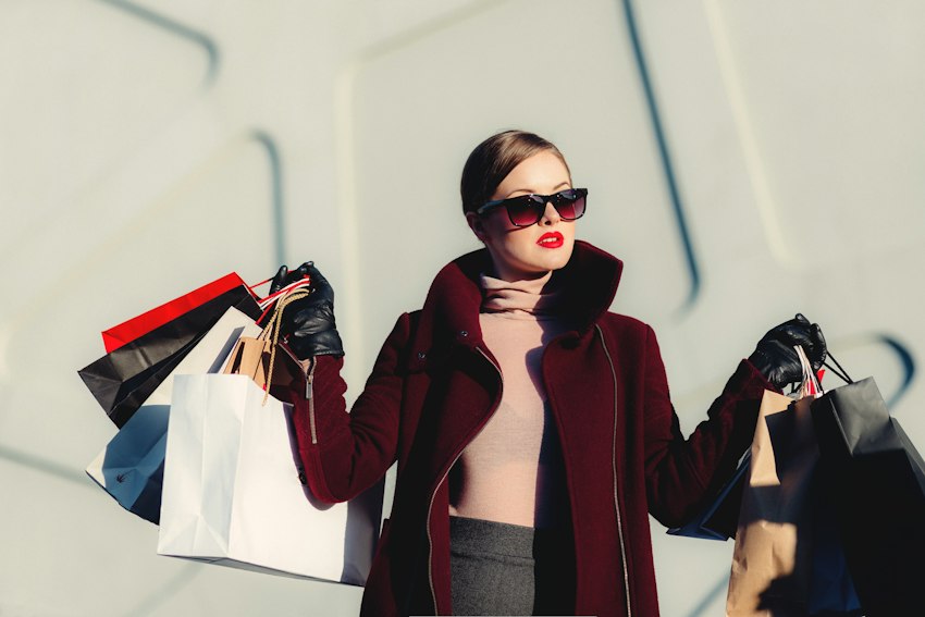 Scenă de shopping fashion pentru conceptul de magazin
